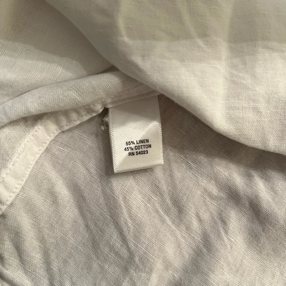 Men’s White Colten Linen Button Collar Banana Republic Shirt size Medium - Picture 5 of 5